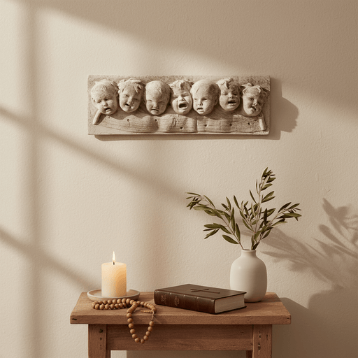 Seven Notes W Back Filled Statue (28 - Inch) Side Angle