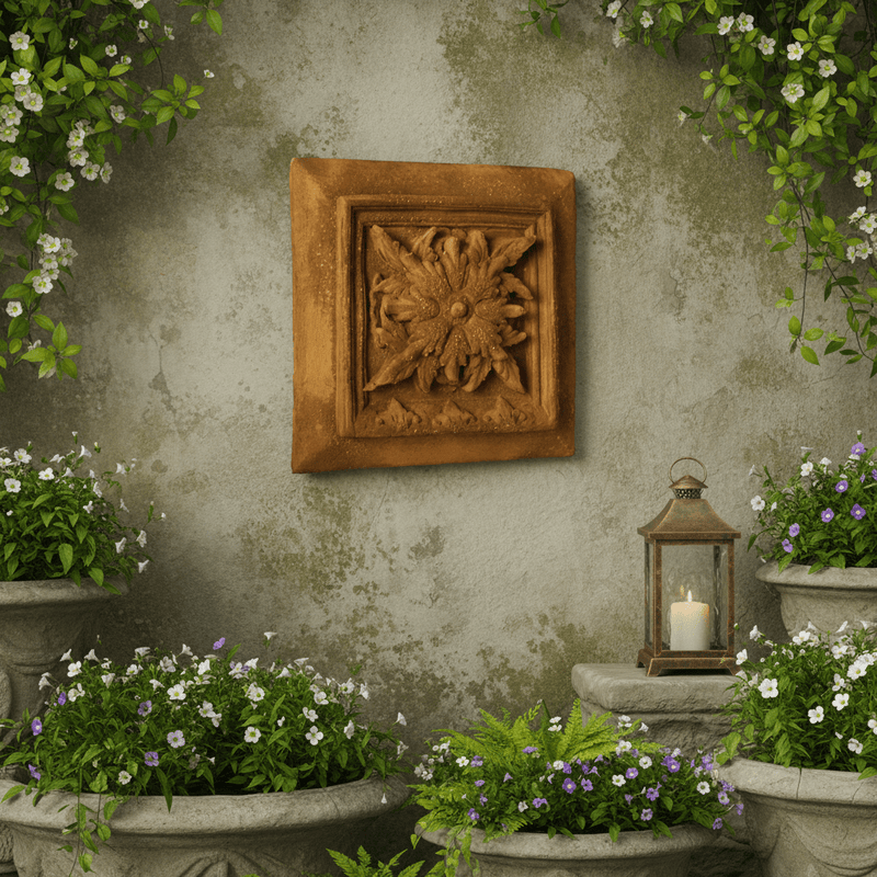 Seville Leaf Garden Plaque (13.0 - Inch) Side Angle