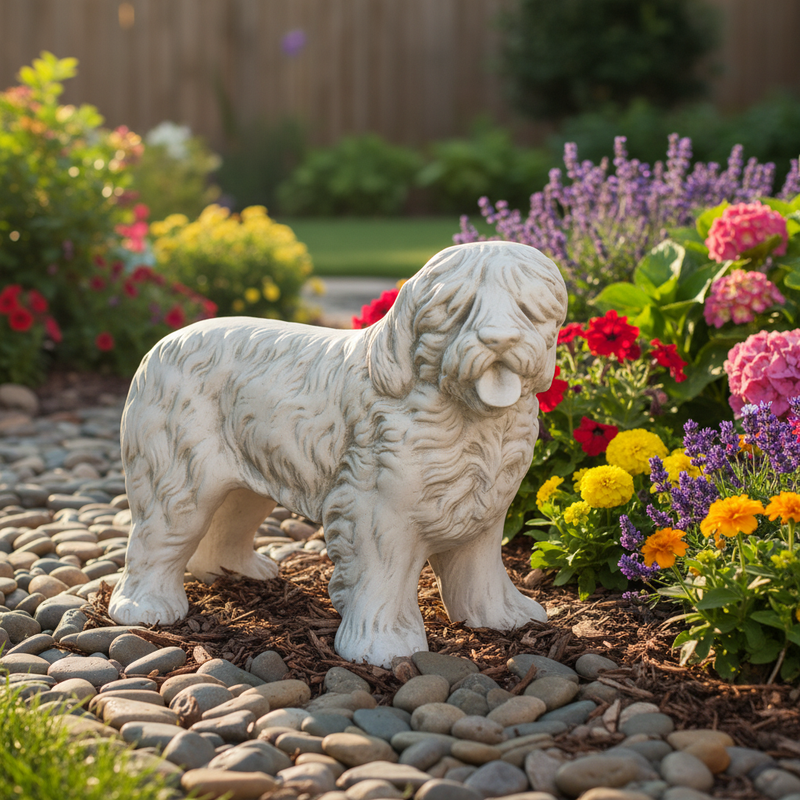 Sheep Dog Garden Statue (14-Inch)