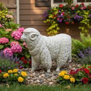 Sheep Garden Statue (25 - Inch) Side Angle