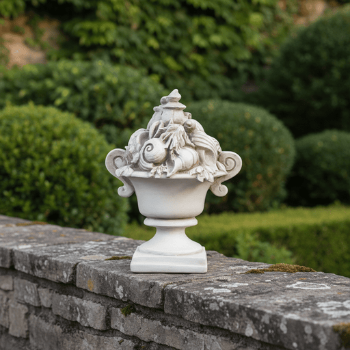 Shell Ocean Finial Outdoor Statue (13 - Inch) Side Angle
