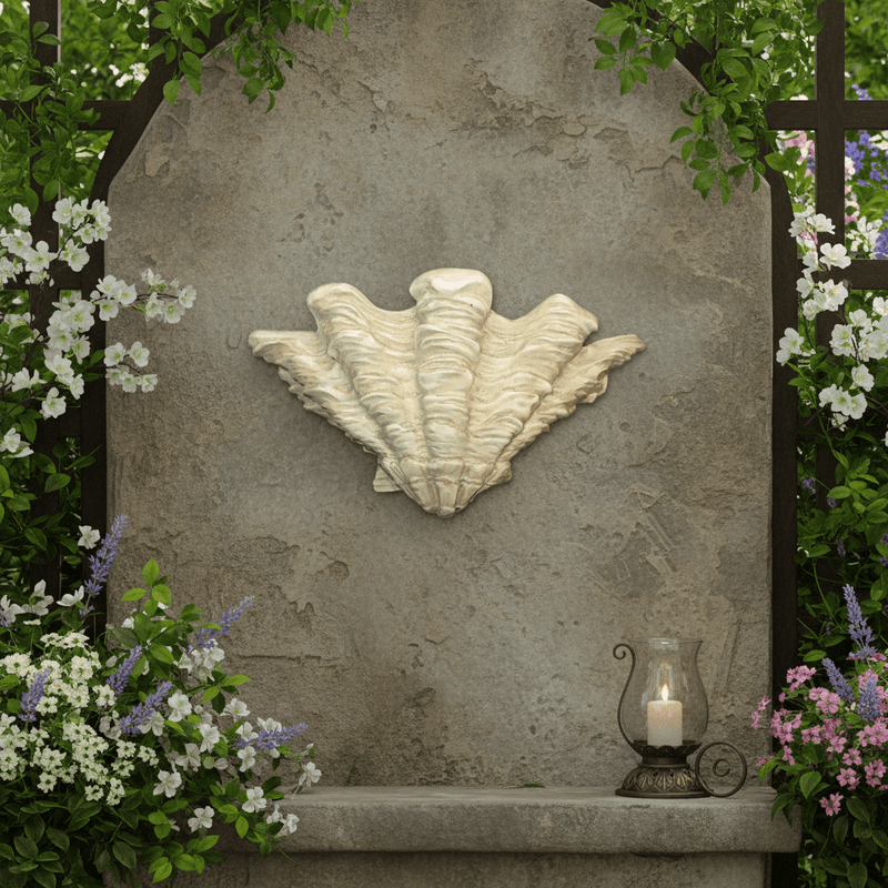 Shell Sconce Garden Statue (9-Inch)