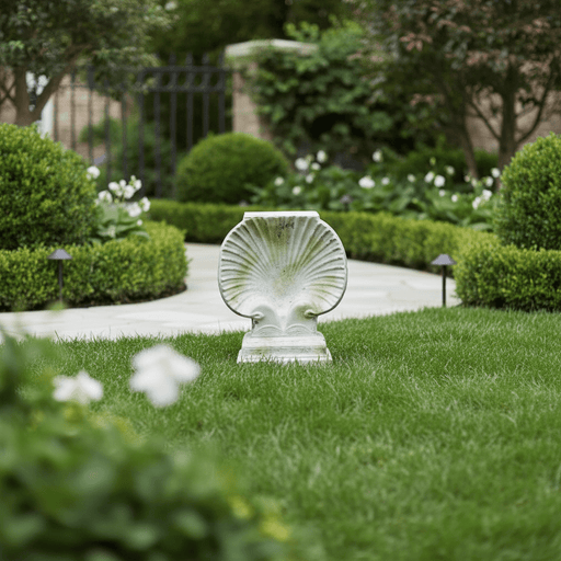 Shell Table Base Garden Statue (30 - Inch) Side Angle
