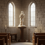 Shepherd Holding Sheep Religious Statue (23 - Inch) Side Angle