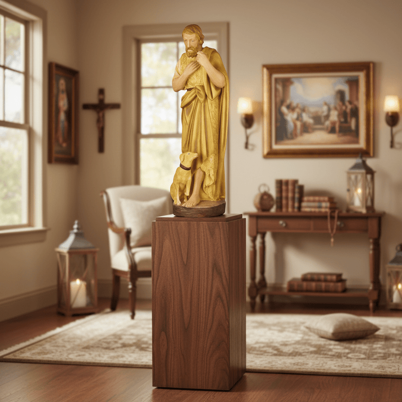 Shepherd with Dog Religious Scene Statue (41-Inch)