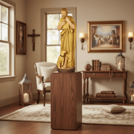 Shepherd with Dog Religious Scene Statue (41-Inch)