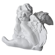 Sitting Cute Cherub With Hand On Cheek Outdoor Statue (12-Inch)