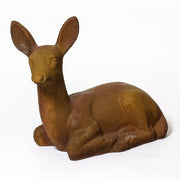 Sitting Deer Fawn Garden Statue (14 - Inch) Side View