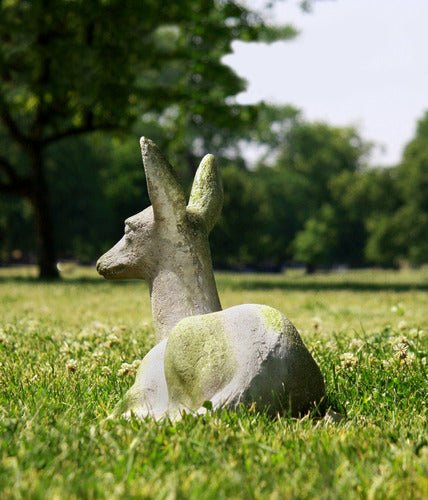 Sitting Deer Fawn Garden Statue (14 - Inch) Other Angle