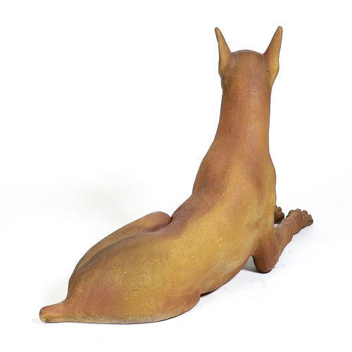 Sitting Doberman Dog Statue (22 - Inch) Other Angle