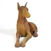 Sitting Doberman Dog Statue (22 - Inch) Side Angle View