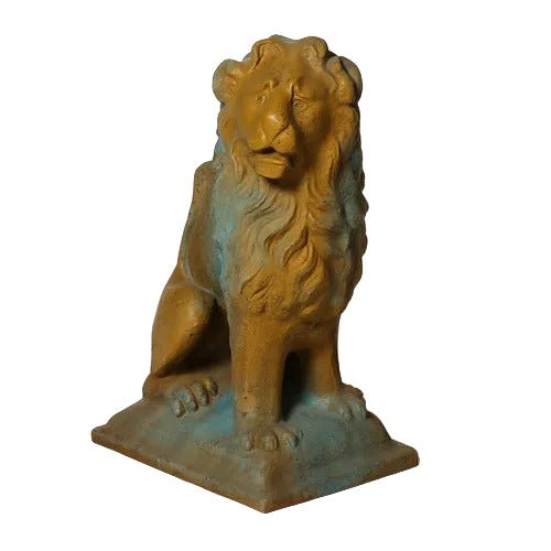 Sitting Lion Garden Statue (24 - Inch) Side View