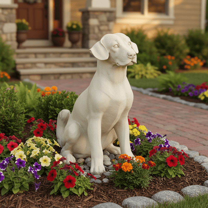 Sitting Puppy Dog Garden Statue (20-Inch)