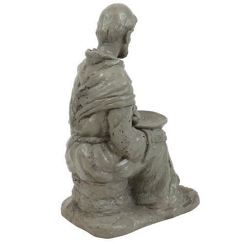 Sitting Saint Francis With Rab Statue (Sitting) Side Angle