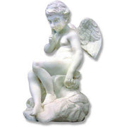 Sitting winged cherub Outdoor Statue (7-Inch)
