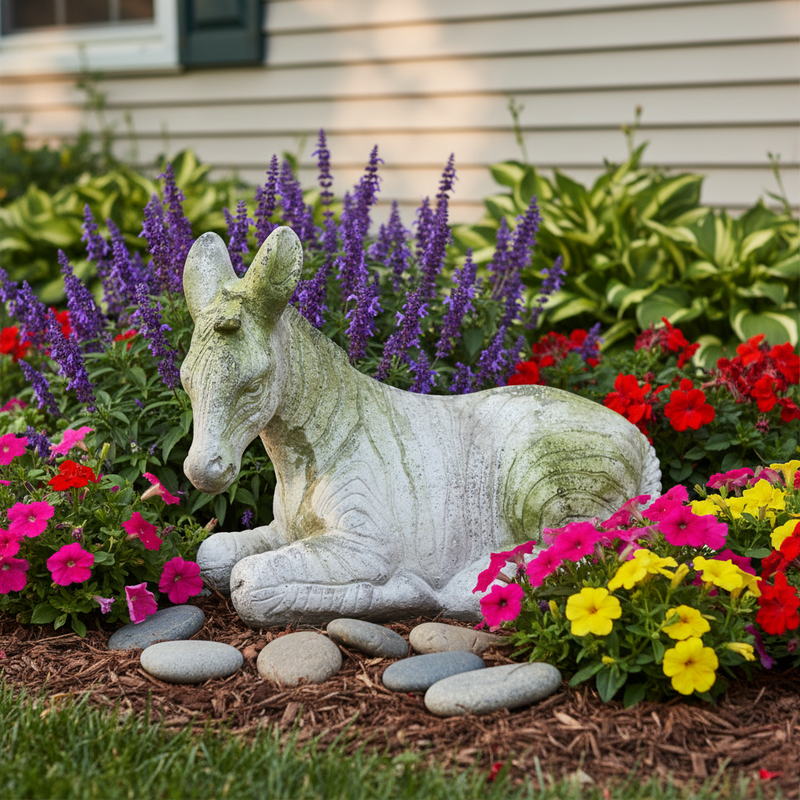 Sitting Zebra Statue (Sitting) Side Angle