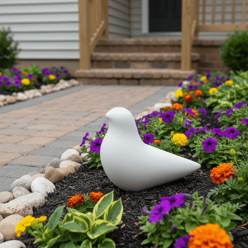 Sleek Bird Garden Statue (7 - Inch) Side Angle