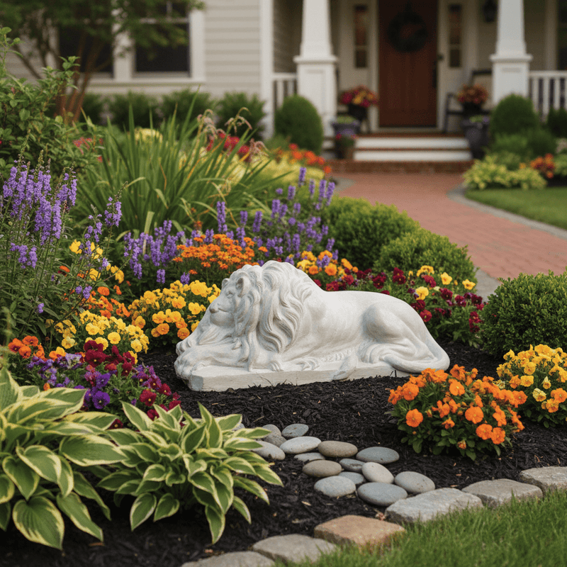Sleeping Lion Garden Statue (31-Inch)