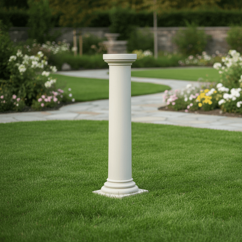 Slender Column Outdoor Statue (40 - Inch) Side Angle