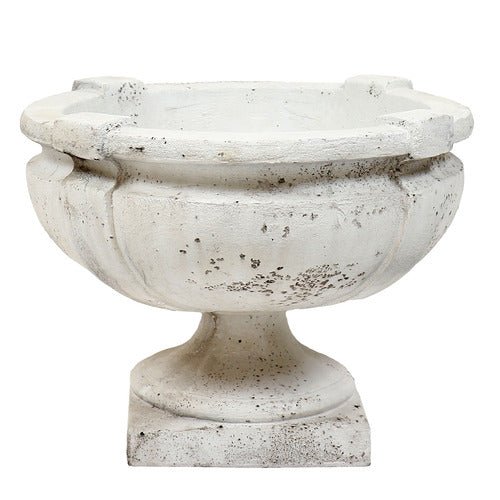 Smooth Strap Urn Outdoor (15 - Inch) Side View