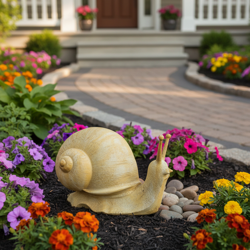 Snail Garden Statue (18 - Inch) Side Angle