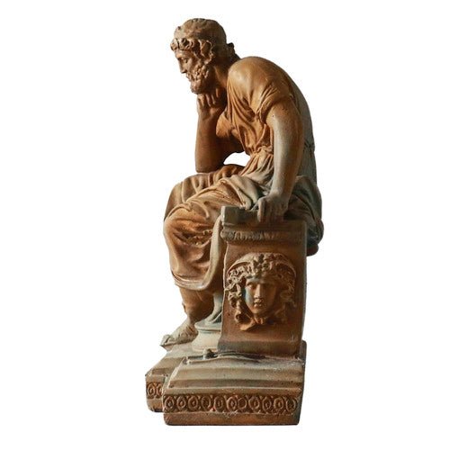 Socrates Seated Bust Display Decor (14 - Inch) Different Angle