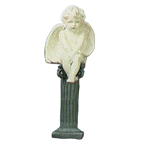 Sorrowful Winged Cherub Outdoor Statue (12 - Inch)