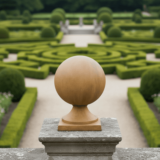 Sphere Estate Finial Outdoor Statue (30 - Inch) Side Angle