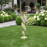 Spiral Column Outdoor Statue (43 - Inch) Side Angle