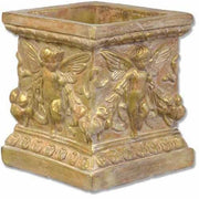 Square planter with Winged Cherubs Outdoor Statue (8 - Inch)