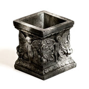 Square planter with Winged Cherubs Outdoor Statue (8 - Inch)