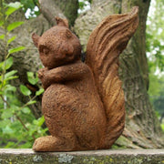 Squirrel Garden Statue (10 - Inch) Side Angle