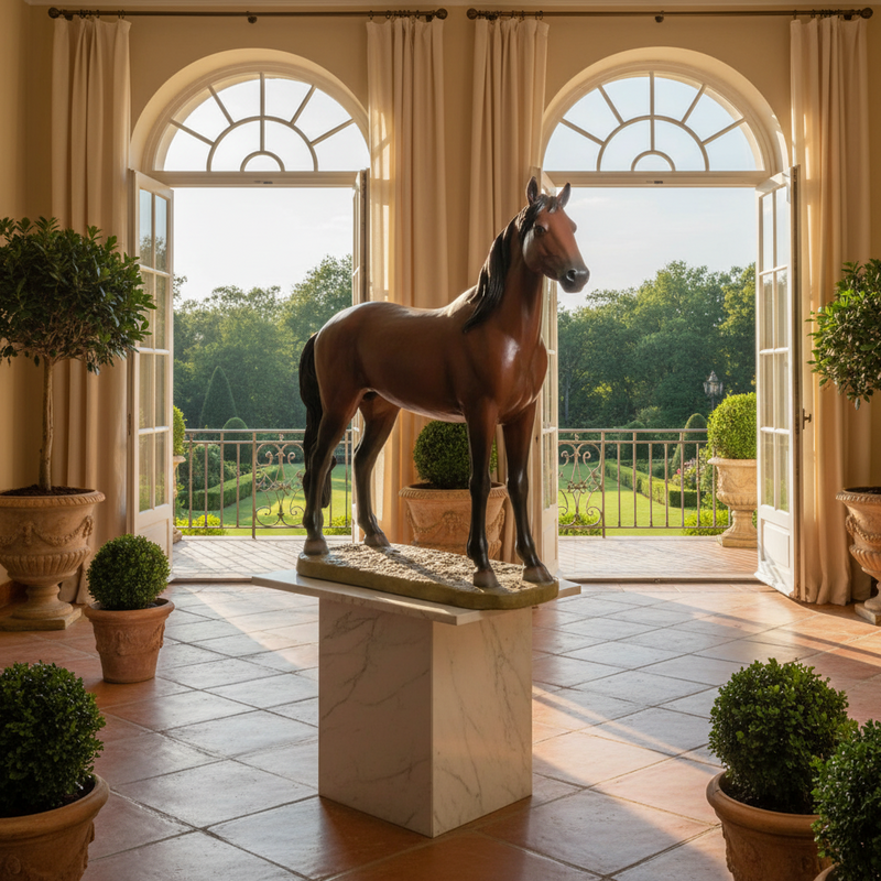 Stallion Horse Garden Statue (47-Inch)