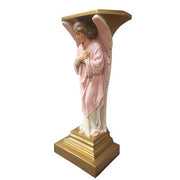Standing Angel Pedestal Holding A Chalice Outdoor Statue (38 - Inch)