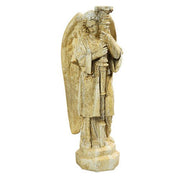 Standing Angel With Candlestick Outdoor Statue (27 - Inch) Angled View
