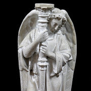 Standing Angel With Candlestick Outdoor Statue (27 - Inch)