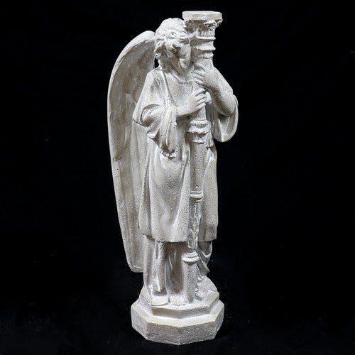 Standing Angel With Candlestick Outdoor Statue (27 - Inch) Additional Angle