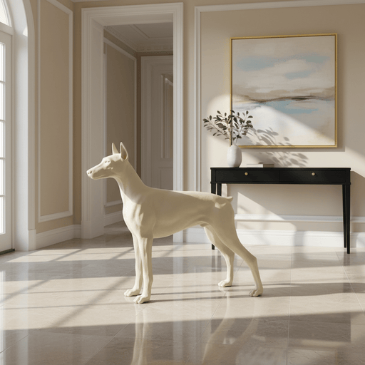Standing Doberman Dog Garden Statue (32-Inch)