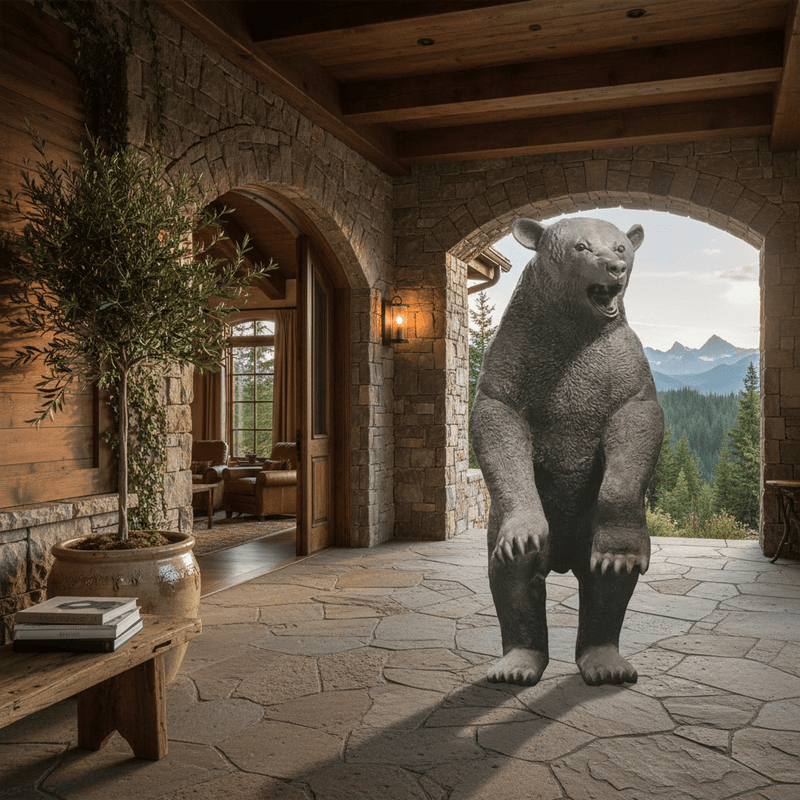 Standing Ferocious Bear Garden Statue (61-Inch)