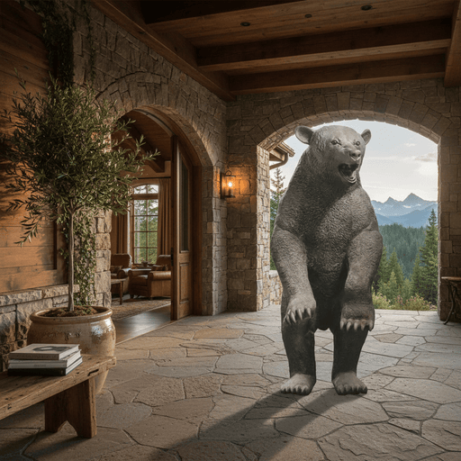 Standing Ferocious Bear Garden Statue (61-Inch)