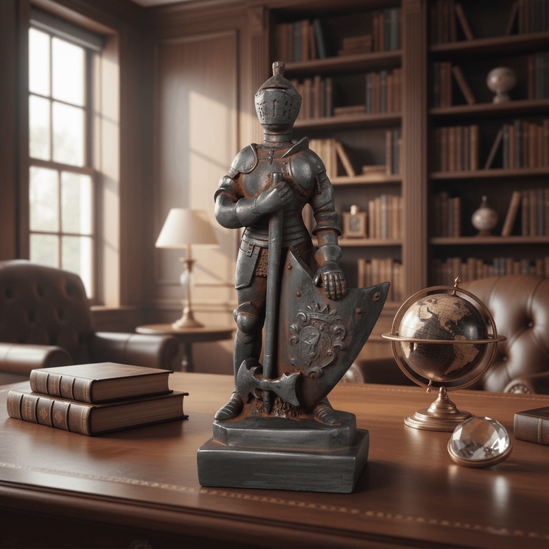 Standing Knight In Armor Statue (13-Inch)
