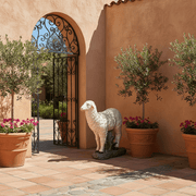 Standing Sheep Religious Statue (24 - Inch) Side Angle