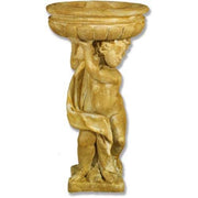 Standing Winged Cherub Holding Bowl Outdoor Statue (37 - Inch)