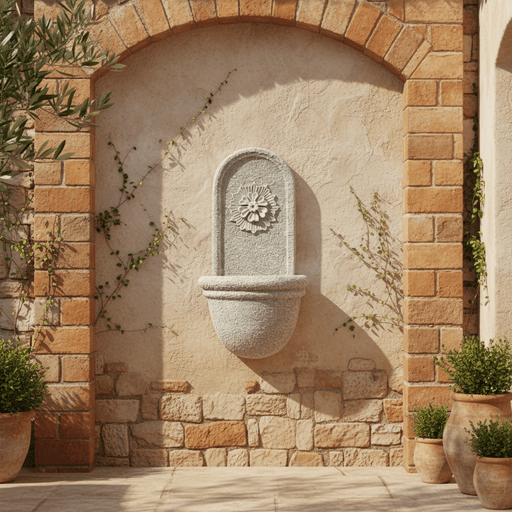 Starburst Garden Wall Fountain (28 - Inch) Side Angle