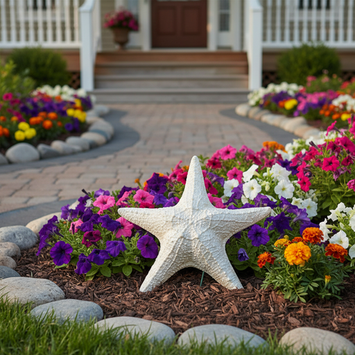 Starfish Garden Statue (11 - Inch) Side Angle