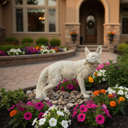 Steady Fox Garden Statue (19.5 - Inch) Side Angle