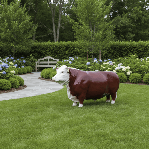 Steer Garden Statue (49 - Inch) Side Angle
