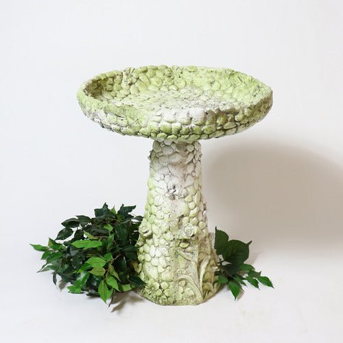 Stone And Flower Birdbath Statue (22 - Inch) Side Angle