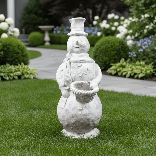 Stone Cold Snowman Statue (37 - Inch) Side Angle