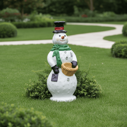Stone Cold Snowman Statue Bfrlc (37 - Inch) Side Angle